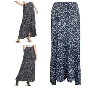 Chico’s Janet Leopard-Print Maxi Skirt Size 1 Medium 8